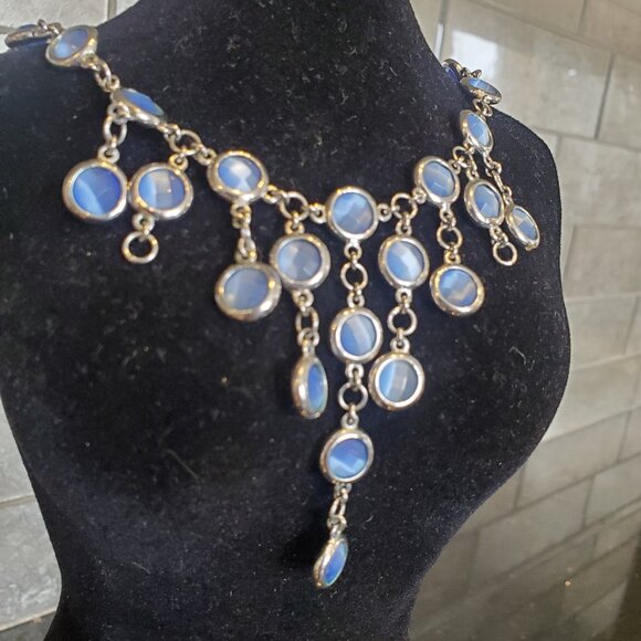 Lia Sophia Necklace Blue drop & chain - Picture 1 of 5